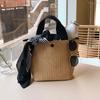 Bolsa Novo Estilo 2023 Feminina Estilo Coreano Ins Celebridade da Internet Férias na Praia Casual Estilo Pastoral Combina com Tudo Bolsa Tecida Bolsa de Mão