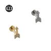 F136 Titânio Rosca Interna Labial Unha Flor Gota de Água Zircônia Dente Interno Piercing Brincos Liga de Titânio Argola Labial Cruzada