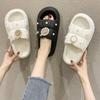 Sandalias de verano EVA de nuevo estilo transfronterizo estilo Chanel con pedrería para mujer, zapatos planos de playa modernos para exteriores e interiores