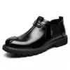 Sapatos de couro cano baixo masculinos Primavera e Outono estilo britânico retrô casuais sapatos de couro modernos botas masculinas Martin botas de couro botas curtas de trabalho masculinas