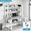 Mesa de escritorio para computadora para uso doméstico, estantería simple para dormitorio de estudiante, escritorio integrado para estudio y escritura, escritorio para oficina de casa de alquiler