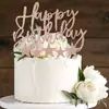 Feliz Aniversário Estrela de Glitter Decoração de Bolo Inserção Decoração de Bolo de Festa de Aniversário Cartão de Inserção para Mesa de Sobremesa