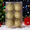 Navidad 8CM 6pcs Decoración de Fiesta Festiva Adornos para Árbol de Navidad Lentejuelas Paillettes Bolas de Navidad Multicolor Personalización En Stock