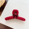 Pinza para el pelo de felpa con lazo y purpurina fina para otoño e invierno coreano, Pasador de hilo estilo Chanel, Accesorio para el pelo de pinza de tiburón para la parte trasera de la cabeza