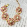 Juego de resina de vidrio con forma de flor de estilo cortesano medieval vintage "Flores de hibisco" marcado