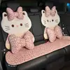 Cojín para Asiento de Coche Modelo Nuevo 2026, Universal para Todas las Estaciones, Lino, Cómodo y Transpirable, Funda de Asiento de Coche con Gato de Dibujos Animados