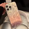 Adecuado para Rosa Degradado Ins Lunares Hilo de Plumas 16 Apple 17 Pro Max Funda para Teléfono iPhone 14 Rígida 12 Anticaídas 13