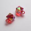 Contas de Pedra Rhombus Multifacetadas de 16mm com Furo para Pendurar Cubo d'Água Contas para Montagem de Joias DIY Pingente para Chaveiro de Carro Material para Miçangas Acessórios DIY