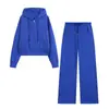 Ropa europea y americana para mujer transfronteriza, sudadera con capucha de doble cara de moda casual + conjunto de pantalones acampanados, superventas de AliExpress
