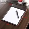 Portafolio A4 de Cuero Tablero Tablero para Reuniones de Oficina Clip de Tablero Tablero de Escritura de Cuero Clip para Notas de Hotel con Logo