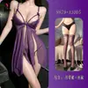 Lencería de seducción nocturna, camisón sexy de encaje tentación, vestido de dormir calado con diseño de pétalos 9879