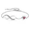 Estilo Europeo y Americano Transfronterizo Estilo Nuevo Ilimitado con Accesorios de Circonita Cúbica Pulsera Pulsera de Piedra de Nacimiento Corazón Joyería Simple para la Mano