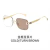 Gafas de Sol sin Marco Degradadas para Mujer, Estilo Coreano de Moda con Montura Grande Adelgazantes para Hombre, Gafas Transfronterizas de Alta Calidad