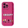 Capa de Celular Simples Desenho Animado Fofo do Snoopy Transfronteiriça Adequada para Apple 17Pm, iPhone 16 Case de Silicone Macio Anti-Colisão