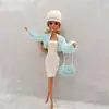 Ropa para Muñeca de 30 cm Moda de Simulación Set Barbie Falda Corta Abrigo de Felpa Sombrero para Disfraz Bolsa Accesorios de Invierno