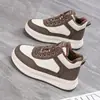 Tênis de cano alto para mulheres, nova coleção outono/inverno 2026, forrado com fleece e espessado para aquecimento, estiloso e versátil, tênis esportivos de sola grossa, modelo 5609