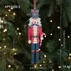 Nova Decoração Criativa de Natal Desenho Animado Soldado de Noz Colorido Pingente de Madeira Ornamento de Árvore de Natal Festivo