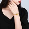 Shuibei Ouro Puro 999 Coisas Boas Pulseira de Lótus Ouro Duro 3D Pulseira de Lótus Elegante e Tranquila Tecida à Mão