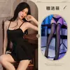 Pijamas Sexy, Ligas Pura Luxúria, Camisola Sexy Transparente Tamanho Grande, Uniforme de Tentação Feminino Lindo Costas Abertas Atacado Qqny