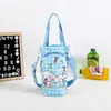 Bolsa de Tecido Lona Estilo Japonês Desenho Animado Fofa para Copo de Água Bolsa Transversal Dupla Finalidade Bolsa para Garrafa de Água Bolsa Pequena de Tecido Transversal Bolsa de Mão