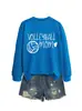 Mamá de Voleibol Amazon Ebay Estación Independiente Moda Versátil Deportes Sudadera para Mujer Otoño e Invierno Camiseta Interior