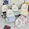 Mochila de Dibujos Animados Linda con Bloques de Color para Estudiantes de Secundaria y Preparatoria, Bolso Escolar Fresco, Mochila Ligera de Gran Capacidad para Viajes Diarios Casuales