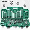 Kit de Reparación de Automóviles de Grado Profesional Pioneer, Mantenimiento de Automóviles, Dado de Acero al Cromo Vanadio, Llave de Carraca, Herramienta Combinada para Reparación de Maquinaria