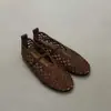 Versión de Cuero Suave~Zapatos Planos Cómodos Tejidos Huecos Estilo Retro Francés para Mujer, Diseño de Malla de Verano, Zapatos Individuales Cómodos y Frescos