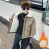 Chaqueta con forro polar para niño, nuevo estilo otoño/invierno 2026, chaqueta de cuero cálida de moda para niños, prenda superior de invierno engrosada para bebés niños
