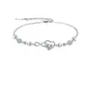 Pulseira de Coração Borboleta Banhada a Prata S925 para Mulheres, Pulseira Versátil Exquisita de Nicho de Luxo Leve, Cordão de Pulseira, Presente para Namorada ou Melhor Amiga