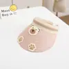 Chapéu de Palha Verão Novo Estilo Top Vazio Feminino Patch de Urso Proteção Solar para Rosto Chapéu de Sol Sem Top Faixa na Cabeça Aba Larga Chapéu de Sol Tendência
