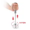 Batedor de Ovos Semi-Automático Portátil Ferramenta de Confeitaria Mixer de Ovos de Aço Inoxidável Batedor de Creme Doméstico