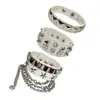 Pulseras de Moda Europeas y Americanas Multicapa de Venta Caliente Transfronteriza, Pulseras Punk Personalizadas Dominantes de Calavera con Remaches, Pulseras de Accesorios para Motocicleta