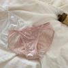 Ropa interior sexy estilo francés Pure Desire para chica con lazo, malla de satén de color liso, calzoncillos transpirables de tiro bajo.