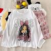 [Jung] Pijama de Algodón Nube con Almohadillas para el Pecho para Mujer Primavera y Otoño Holgado Talla Grande Traje de Casa de Dibujos Animados para Mujer Manga Larga