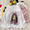 Pijama de Algodón Nube Estilo Coreano para Primavera y Otoño con Almohadillas en el Pecho para Mujer Nuevo Dibujos Animados Suelto Pantalones de Manga Larga Conjunto de Ropa para el Hogar