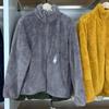 Jaqueta Plush Feminina de Outono e Inverno Estilo Japonês Lã Polar Veludo Coral Gola Alta Manga Longa 449753/459794