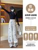 Pantalones de Chándal con Estampado de Estrellas para Mujer, Nuevo Estilo Primavera y Otoño 2026, Pantalones de Chándal Casual Sueltos Rectos Estilo Americano, Pantalones Anchos para Mujer Petite