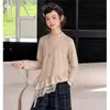 Conjunto Elegante de Otoño para Niñas: Chaleco de Piel Sintética, Camisa Base con Dobladillo de Encaje, Conjunto de Pantalones de Pierna Ancha a Cuadros