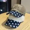Nueva Gorra de Béisbol Bordada de Lunares con Oso de Dibujos Animados para Mujer, Versátil para Todas las Estaciones, Parte Superior Suave, Gorra con Visera Patchwork que Hace que la Cara Parezca Más Pequeña