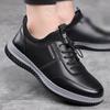 Zapatos Casuales de Cuero PU Formales de Invierno para Hombre Estilo Coreano de Punta Redonda Zapatillas Talla Grande Venta al por Mayor Transfronteriza Moda con Forro de Algodón