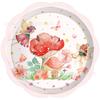 MH001 Plato de papel con forma de pétalos de hongo de elfo, vajilla para fiestas, juego de 4 piezas para 8 personas, plato de papel, toalla de papel, vaso de papel