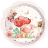 MH001 Plato de Papel con Forma Especial de Pétalo de Hongo Elfo Vajilla para Fiesta Juego de 4 Piezas para 8 Personas Plato de Papel Vaso de Papel Tisú