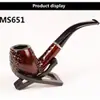 Cachimbo Feito à Mão Cachimbo de Madeira Maciça Cachimbo com Grão de Madeira de Urze Cachimbo com Filtro Estilo Antigo Retrô Bolsa para Tabaco Cachimbo Masculino Cachimbo