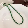 Collar Largo de Perlas Doble Capa Estilo Chinoiserie Nuevo 2025 Nuevo Estilo Popular Cadena para Clavícula con Perlas de Calcedonia Verde para Mujer