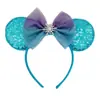 Faixa de Cabelo Mickey com Laço de Lantejoulas Europeu e Americano Acessórios de Cabelo Princesa Congelada Dançante Faixa de Cabelo Desenho Animado Orvalho Estelar 2716