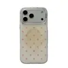 Capa de celular ins estilo coreano com estampa de bolinhas rosa degradê para Apple 18promax, adequada para 17pro, camada dupla, 16Pro, 15Pro