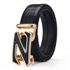 Cinturón de Piel de Vaca de Dos Capas con Hebilla Automática para Hombre Casual Versátil Estilo Coreano Trendy Cinturón para Pantalón Venta al por Mayor Cuero Genuino