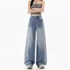 Foto Real de Jeans de Pierna Ancha con Pedrería Super Populares de Color Claro para Mujer, Nuevo Modelo Primavera 2026, Pantalones Acampanados Estrellados y Brillantes