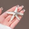 Pinza de Primavera de Perla de Estrella de Mar Elegante Horquilla para el Cabello Temperamento Semirrecogido Horquilla Avanzada Pinza Superior Pinza de una Palabra Pinza Horizontal